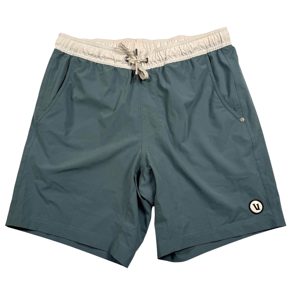 Vuori Kore Shorts Mens Medium Blue Gray Contrast Waist Activewear V302